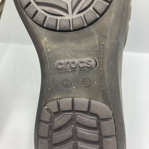 Crocs Adrina III Mini Wedge Sandals Women’s 9 Espresso Brown Slip On Shoes - Picture 8 of 8